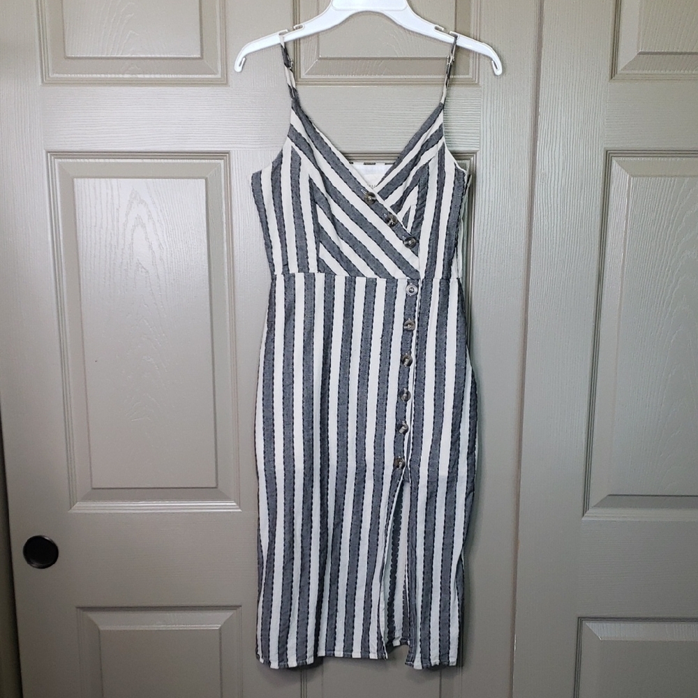 Harper Heritage 100% cotton boho Striped Black and White Dress